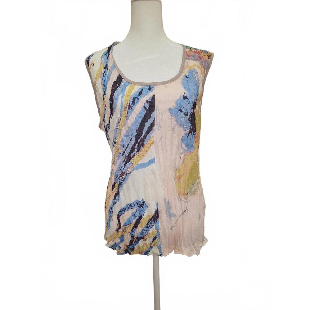 Vibrant Artistic Sleeveless Top, L